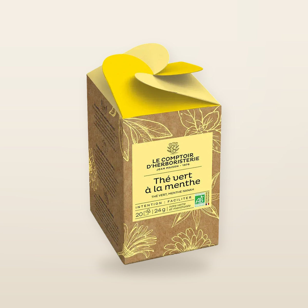 Tisane Infusette Thé Vert à la Menthe Bio (x20) – Comptoir d’Herboristerie