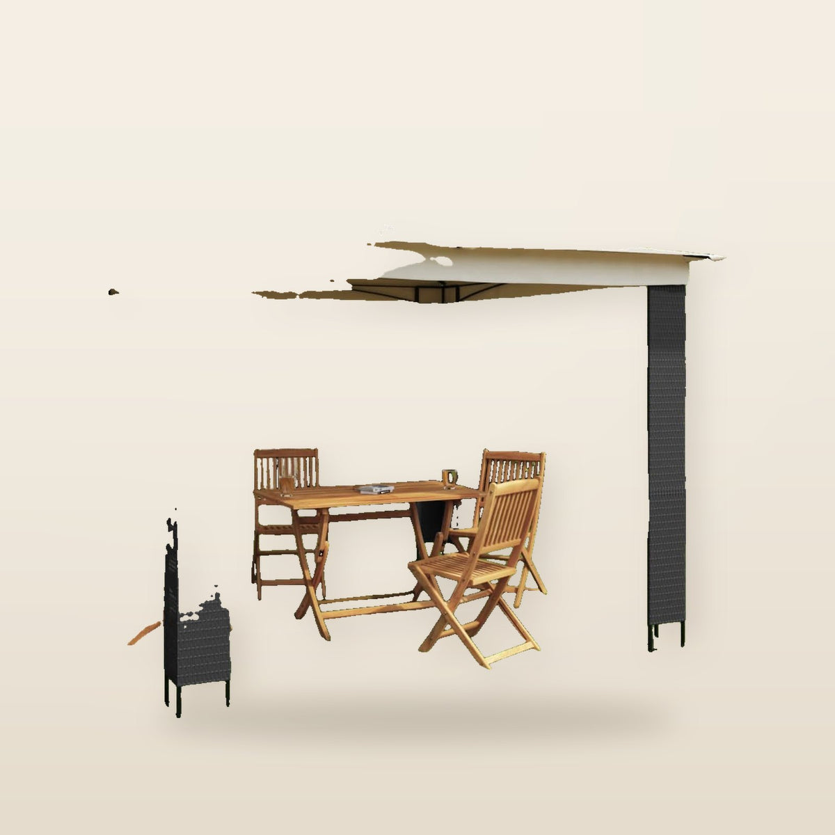 Tonnelle à double toit anthracite 2,94 × 2,94 m acier