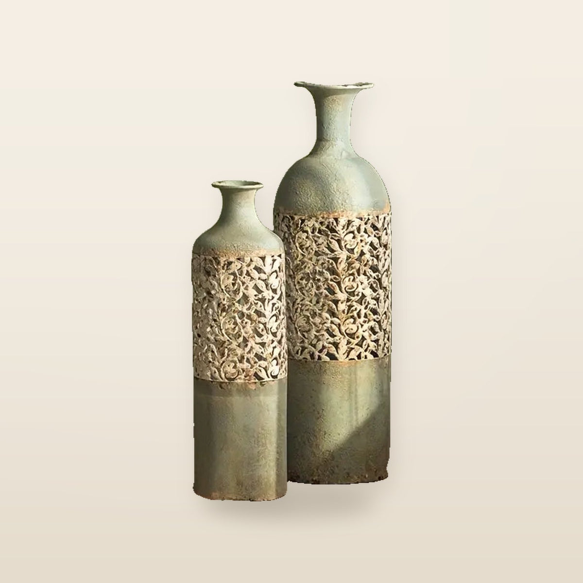 Vase Cylindrique en Fonte – Décoration de Sol à Plafond pour Salon ou Balcon