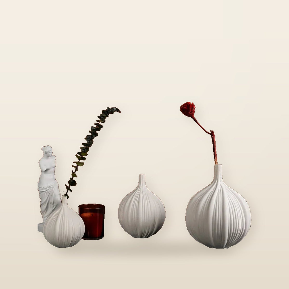 Vase en céramique hydroponique blanche - Minimalisme et élégance