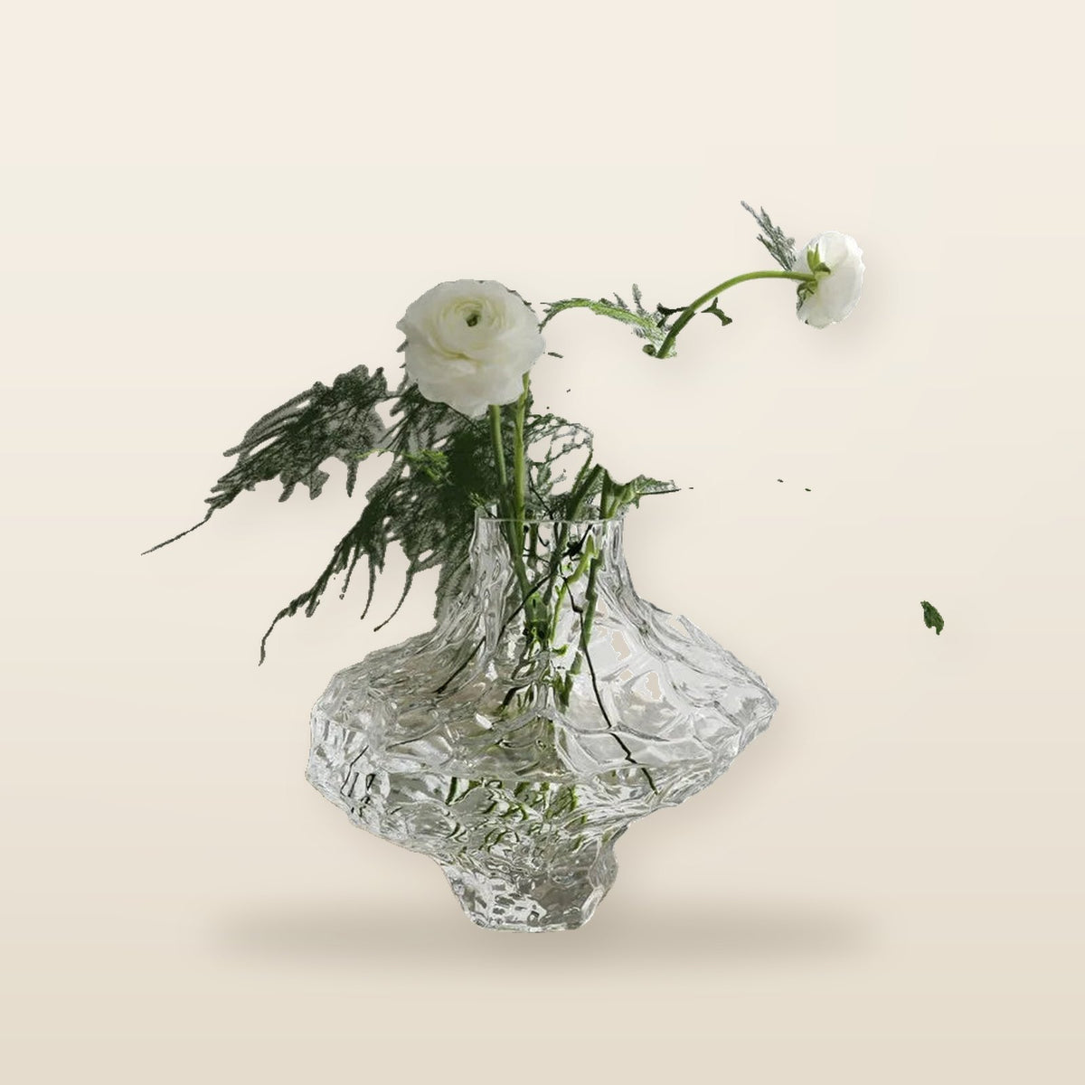 Vase en Verre Transparent - Design Pierre Irrégulière