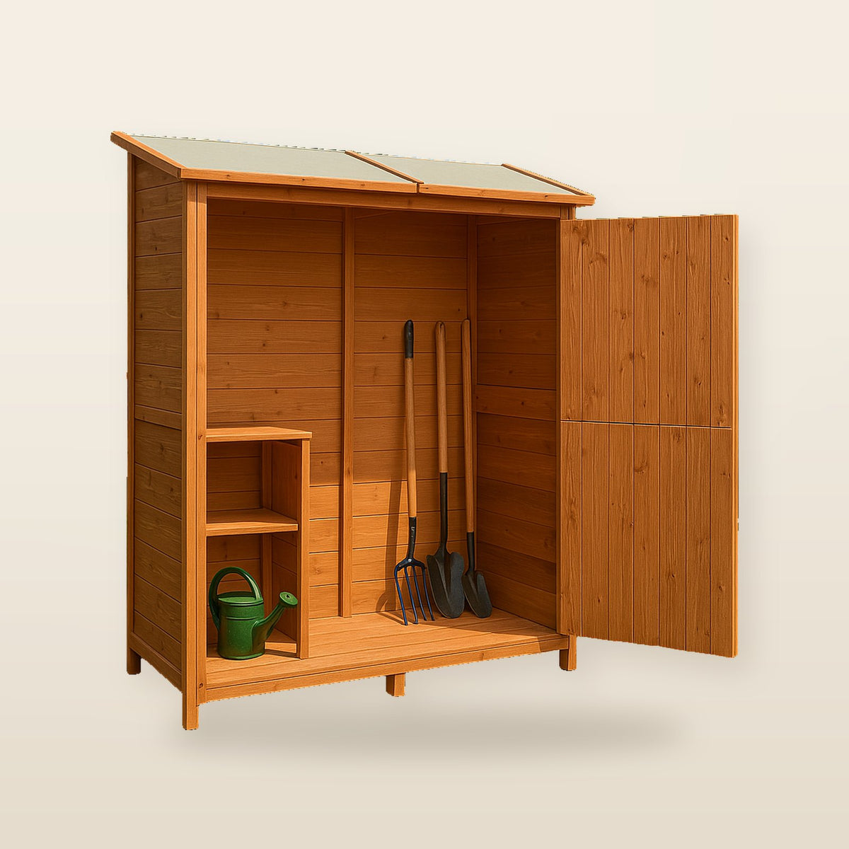 Abri à Outils de Jardin en Bois de Sapin Massif - 136 × 75 × 160 cm