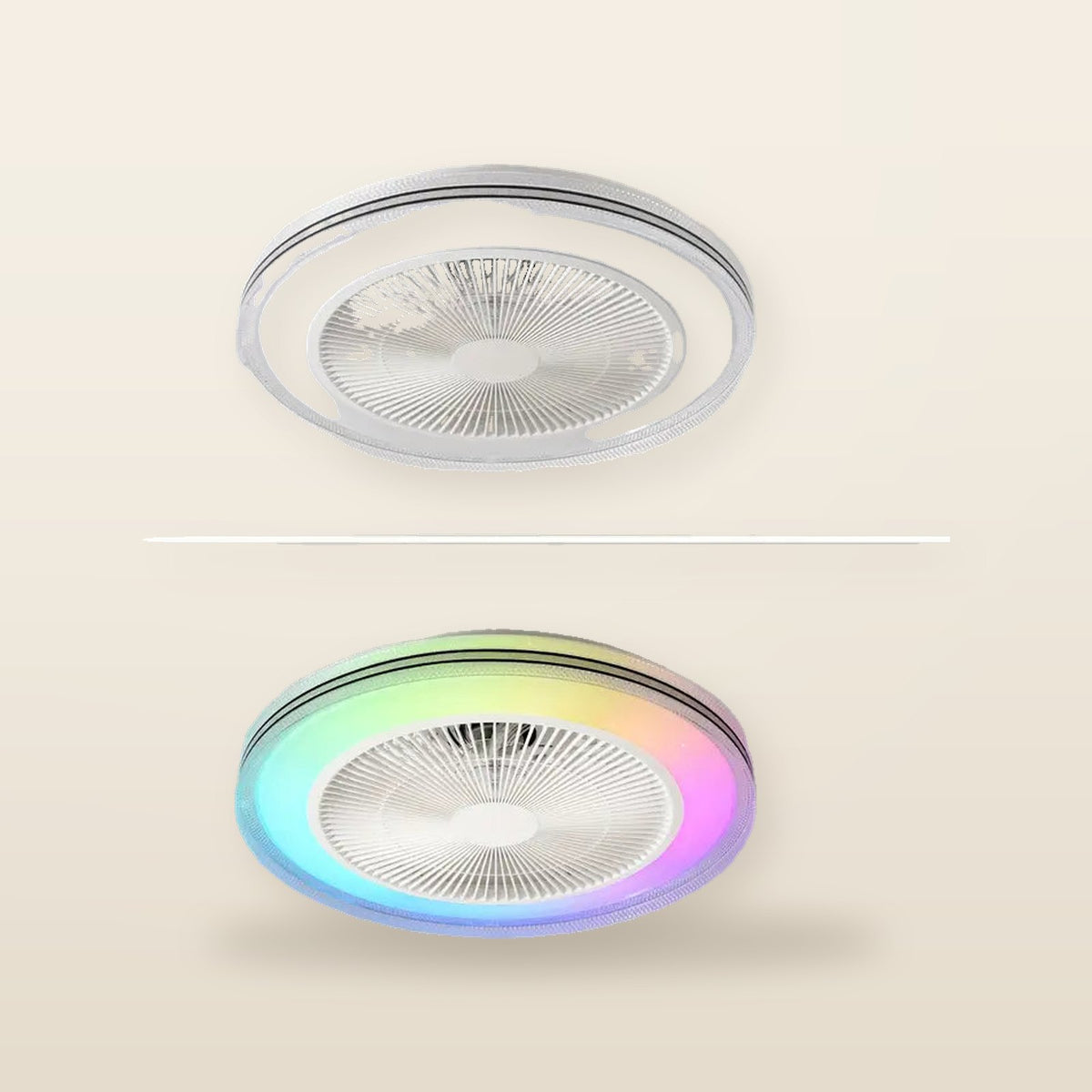 Ventilateur de Plafond Intelligent RGB LED – Effet Ciel Étoilé
