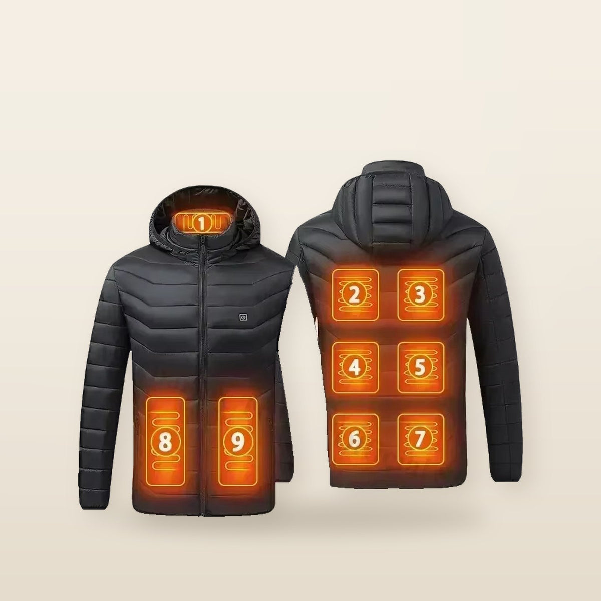 Veste Chauffante USB Électrique pour Hommes – Parka Hiver Imperméable avec Chauffage Intelligent