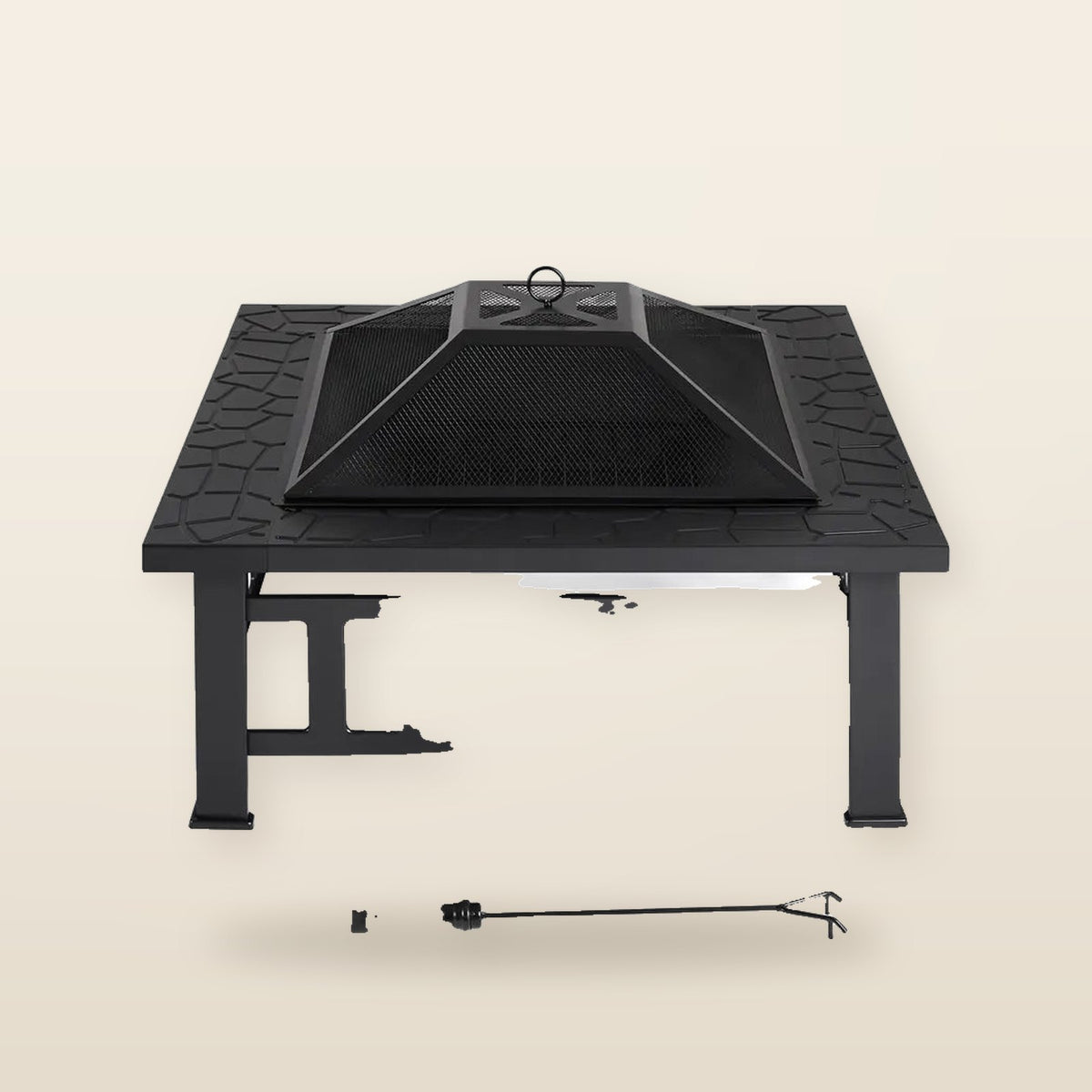 Brasero Carré de Jardin Costoffs – Poêle à Bois Métal Multifonction