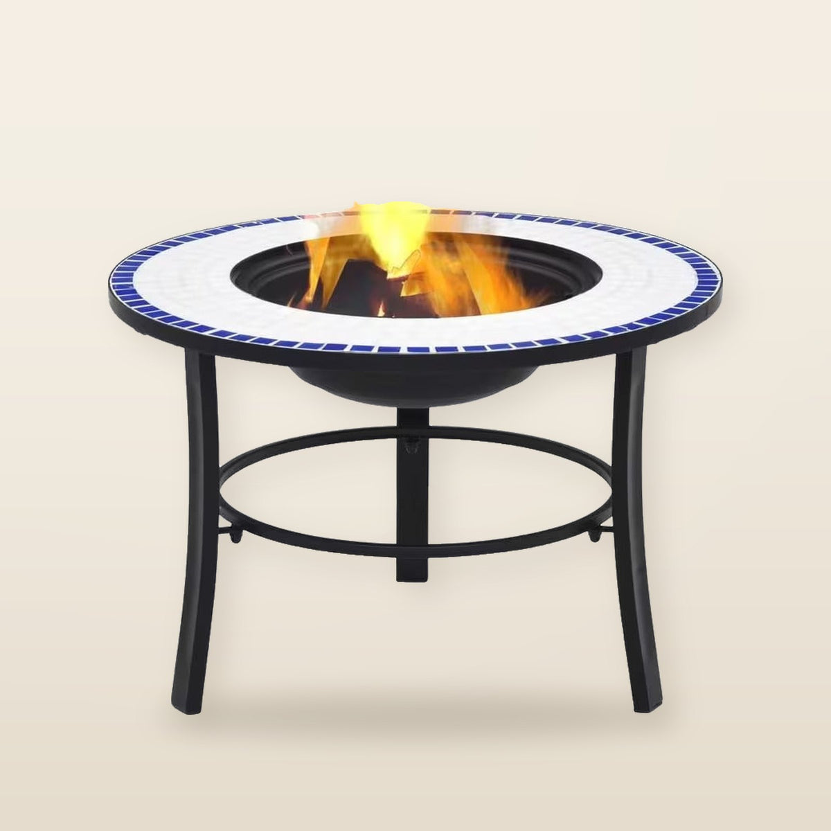 Brasero pliable mosaïque bleu 68 cm