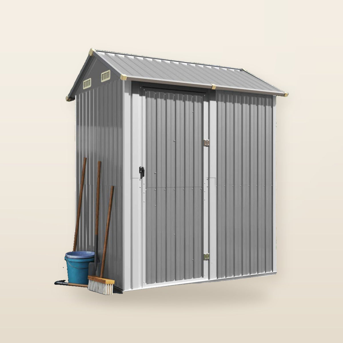 Abri de jardin acier 192 × 152,5 × 237 cm robuste Gris