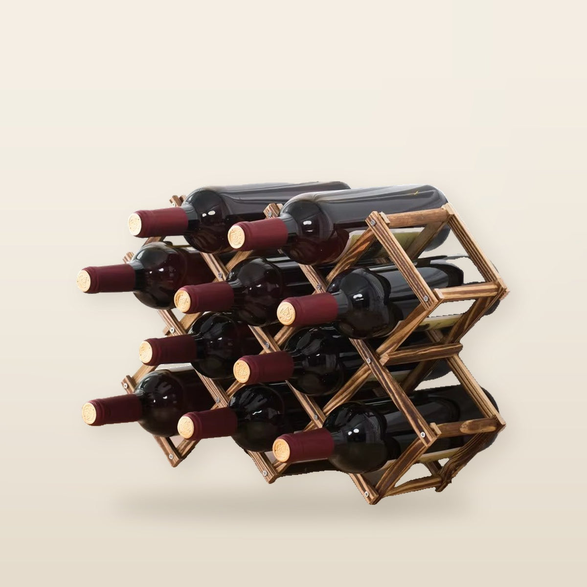 Casier à Vin en Bois de Pin – Étagère Empilable & Pliable pour Bouteilles