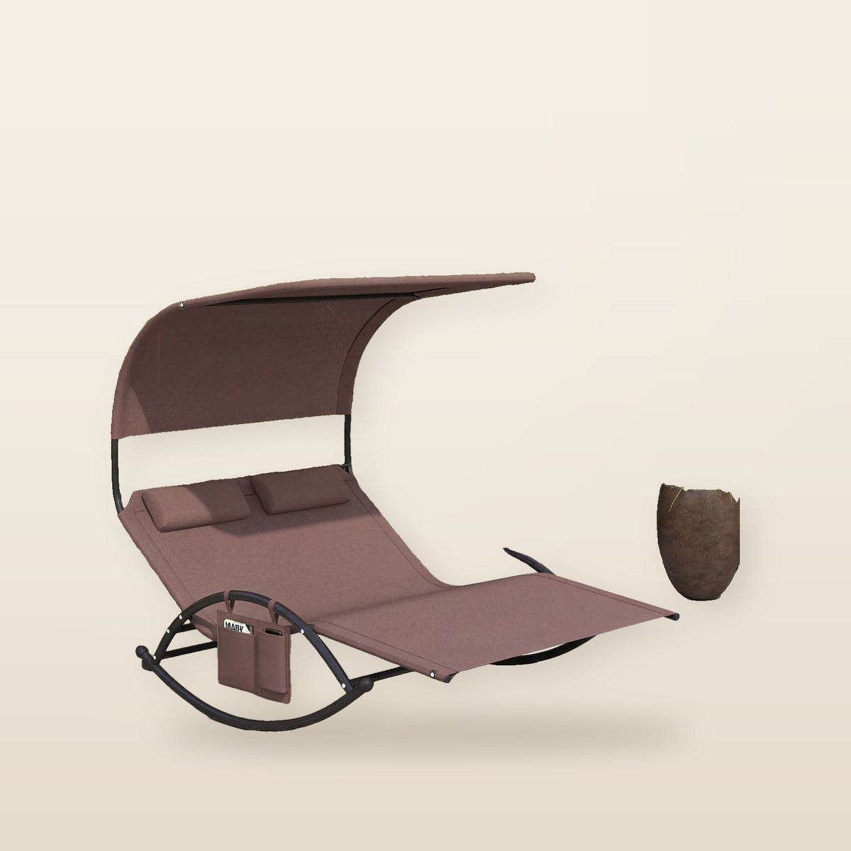 Chaise longue double à bascule avec auvent – Jardin et terrasse