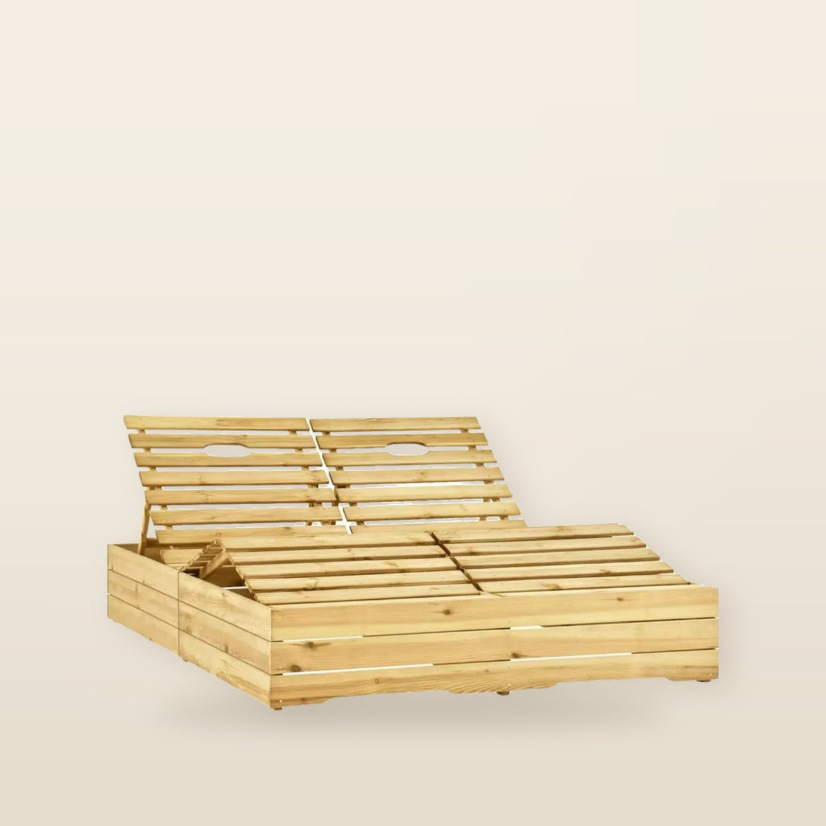 Chaise Longue Double en Bois Imprégné