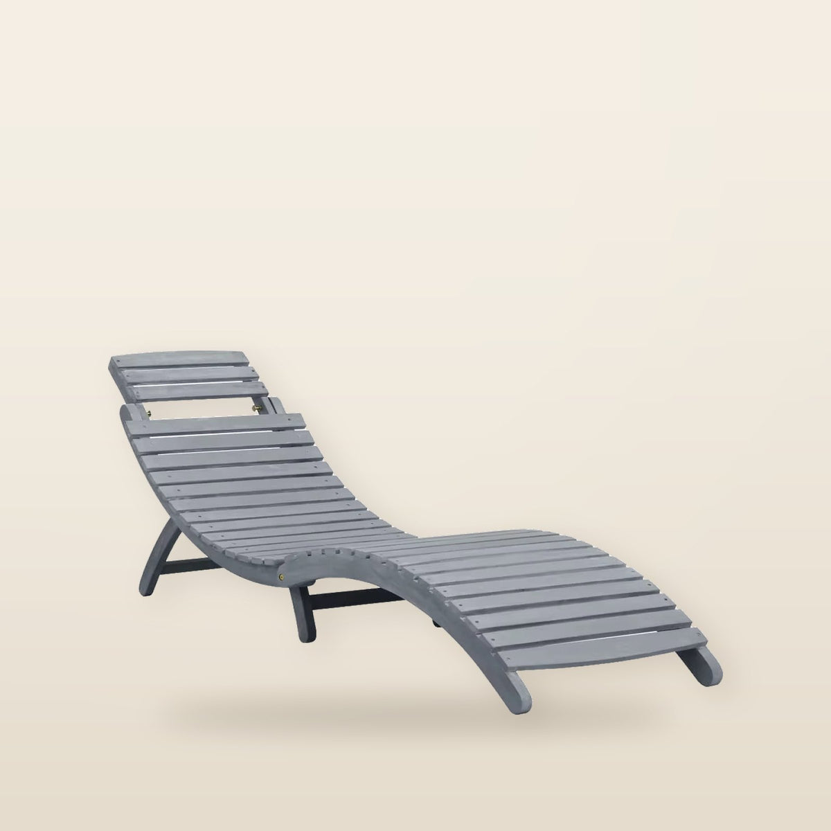 Chaise Longue Pliante en Bois d'Acacia Massif