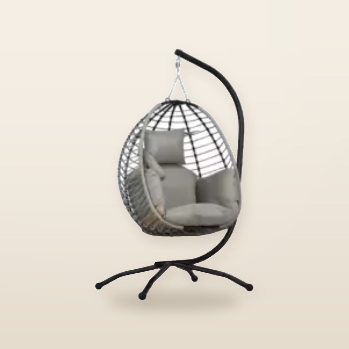 Fauteuil suspendu œuf avec support et coussin – Intérieur ou abrité