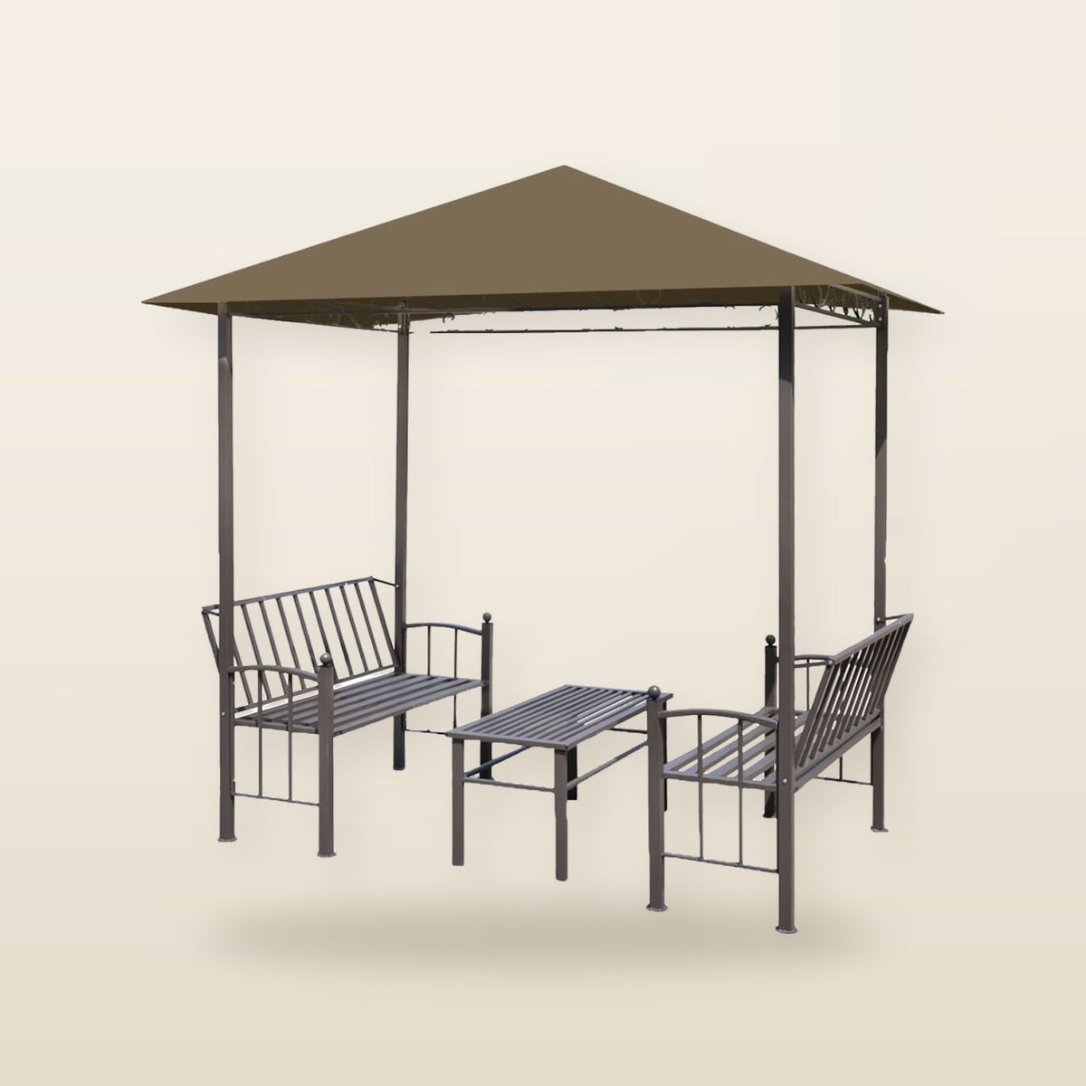 Chapiteau de jardin avec table et bancs 2,5 × 1,5 × 2,4 m Anthracite