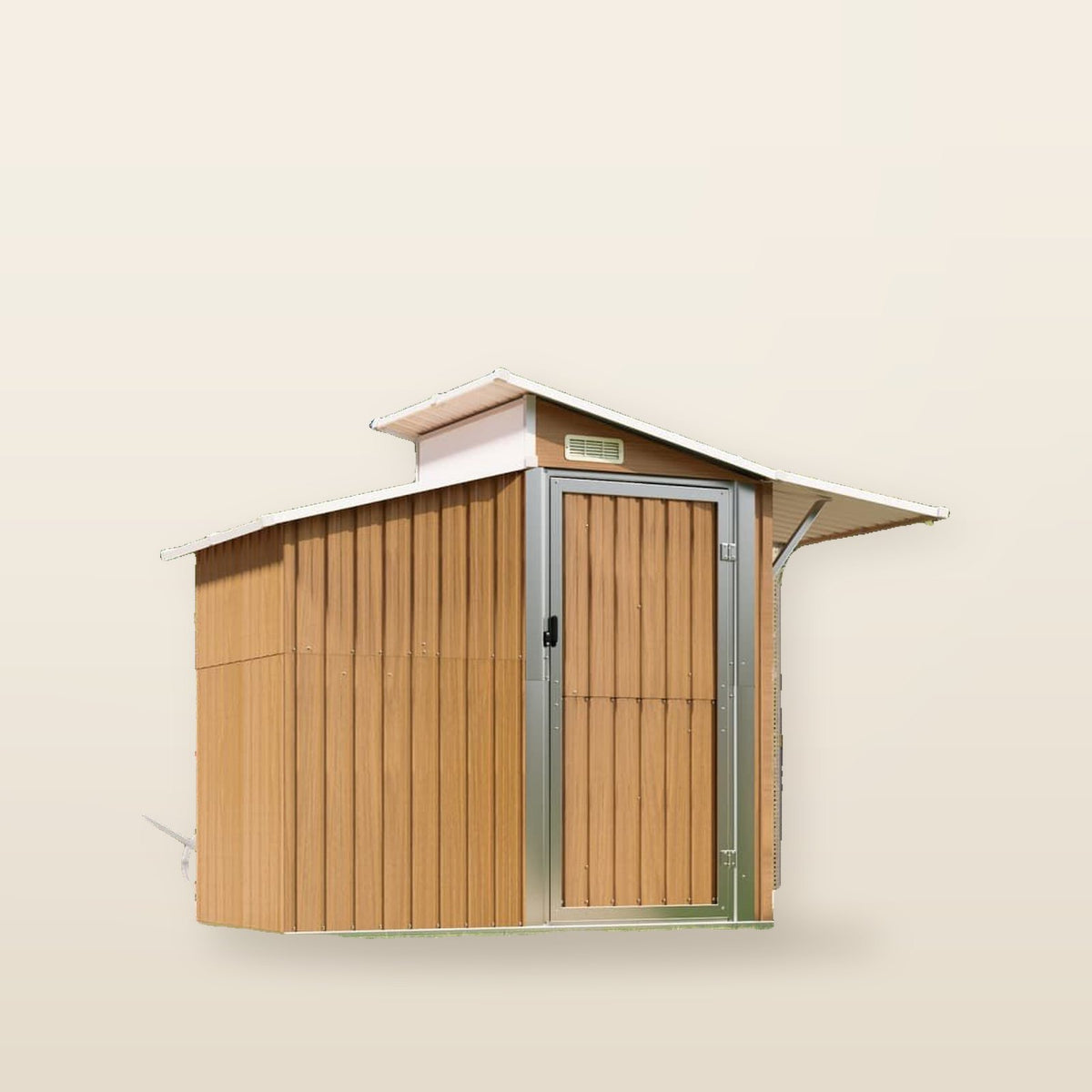 Abri de jardin acier galvanisé 270 × 130 × 208,5cm Marron clair