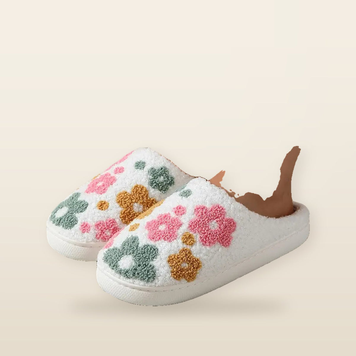 Chaussons Douillets Brodés de Fleurs