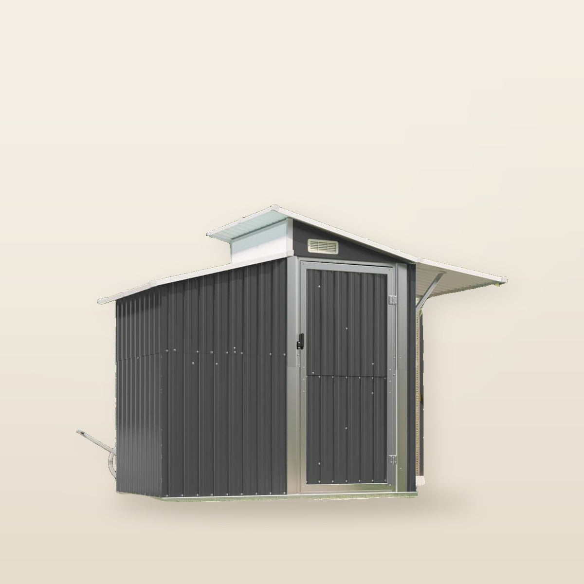 Abri de jardin acier galvanisé 270 × 130 × 208,5cm Noir