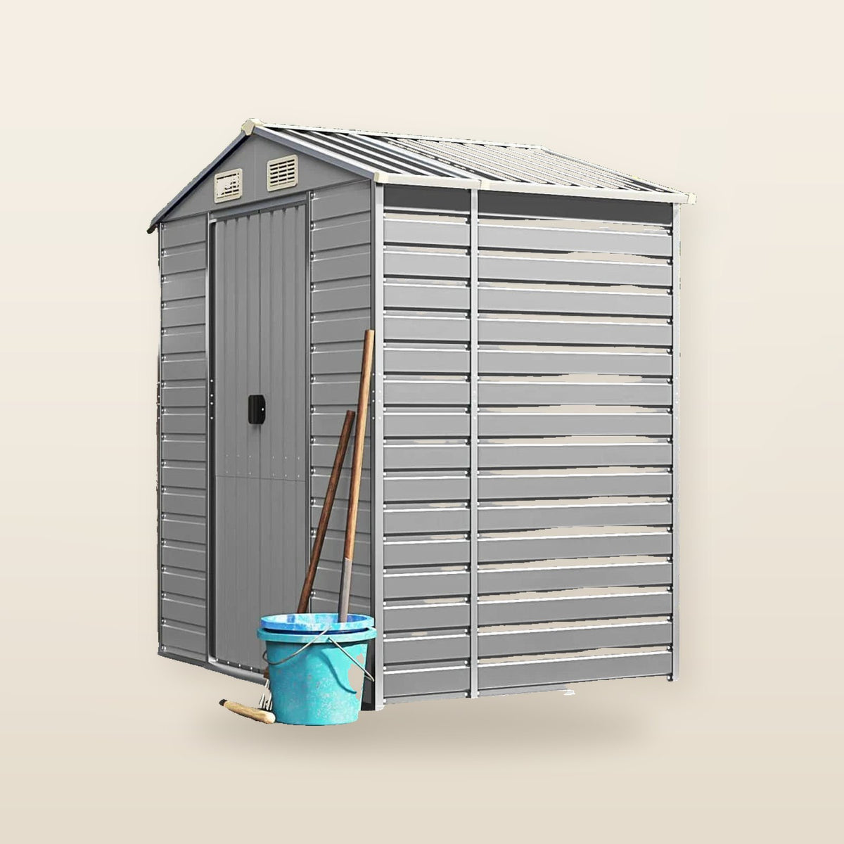 Abri de jardin acier gris clair 191 × 130 × 198 cm