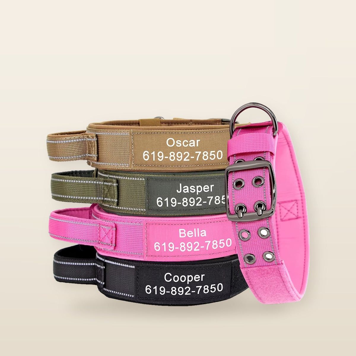 Collier Militaire Personnalisé pour Chien – Nylon Résistant & Réglable