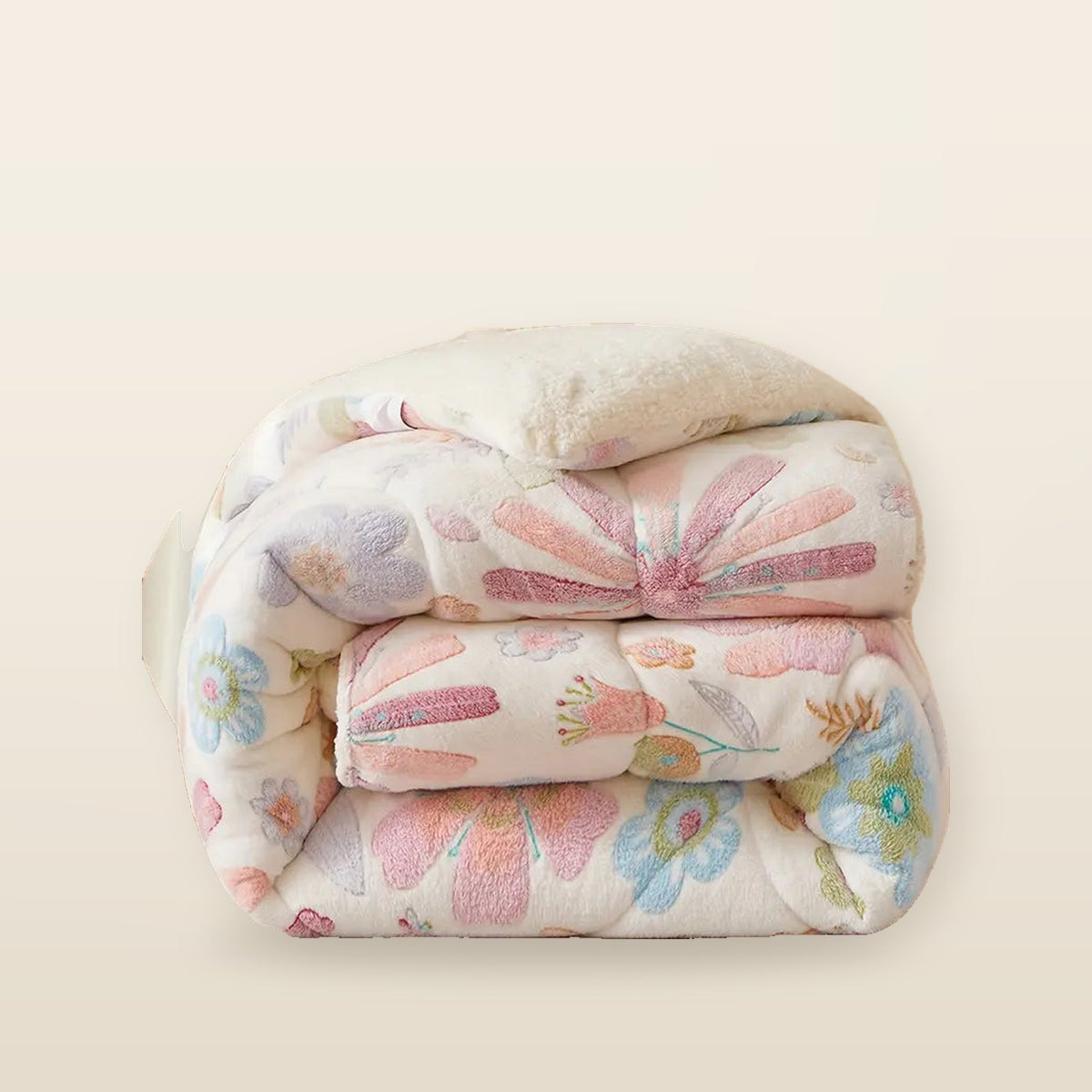 Couette en Polaire Imprimée de Fleurs – Douce et Confortable – Literie Toutes Saisons