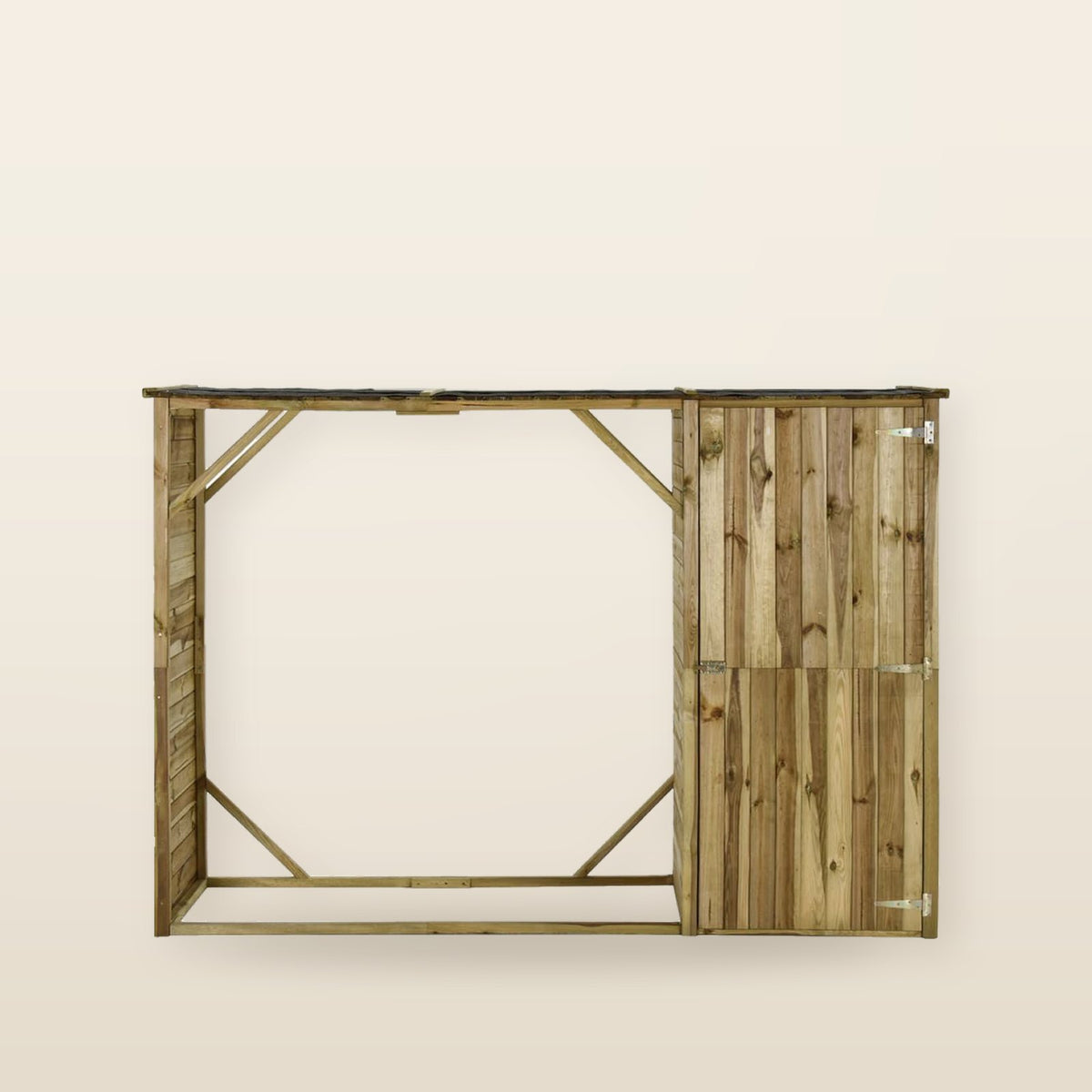 Abri de jardin avec toit prolongé acier anthracite 277 × 110cm