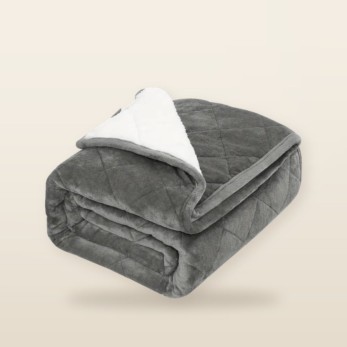 Couverture lestée double face en flanelle et sherpa