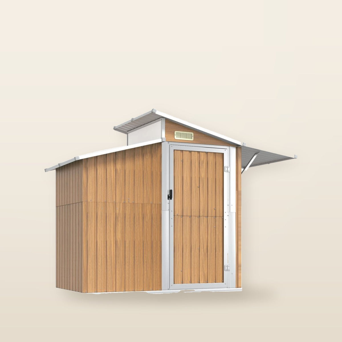 Abri de jardin en acier galvanisé - 270 × 130 × 208,5 cm Marron