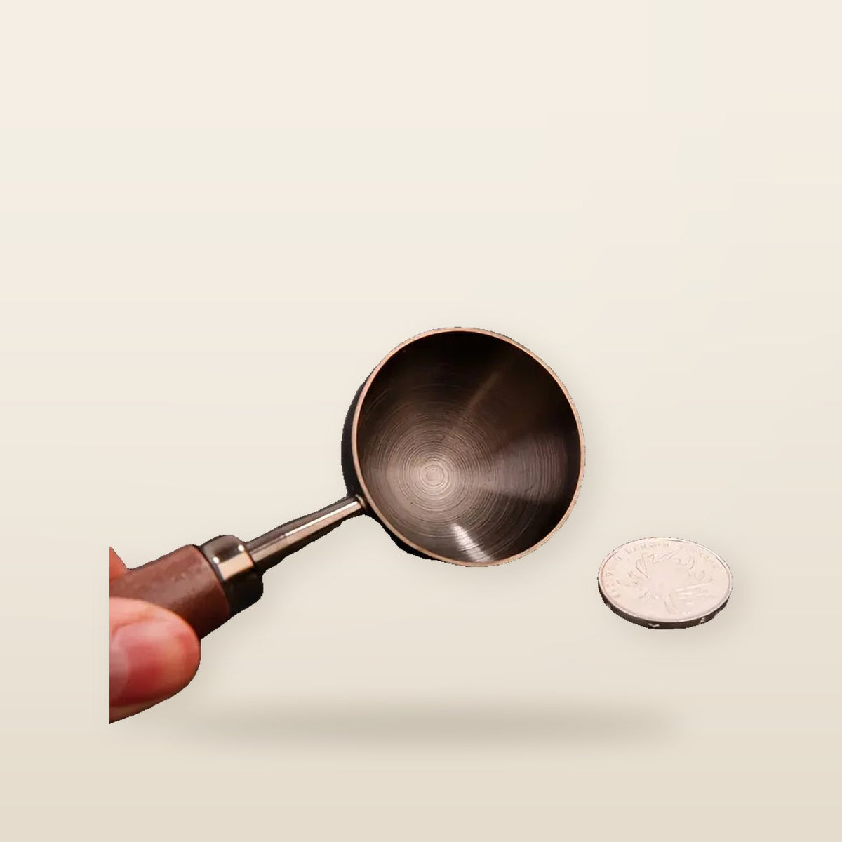 Cuillère à Mesurer Café – Acier Inoxydable Vintage avec Manche en Noyer
