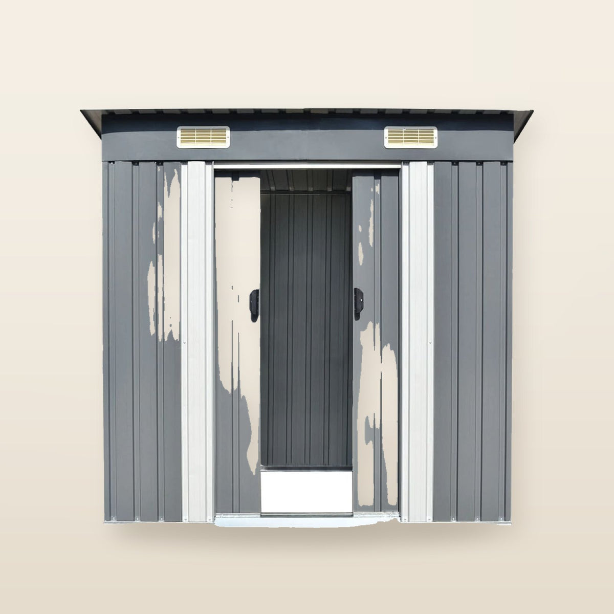 Abri de jardin en acier galvanisé anthracite 190 × 124 × 181cm Gris