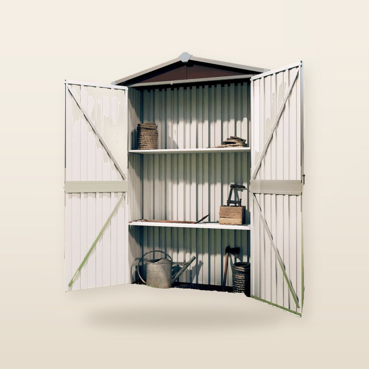 Abri de jardin en acier galvanisé - Compact et résistant Marron
