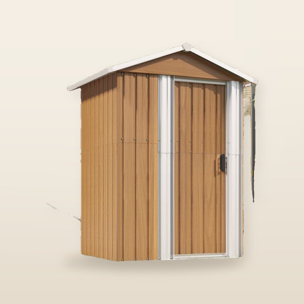 Abri de jardin en acier marron 126 × 97,5 × 177 cm
