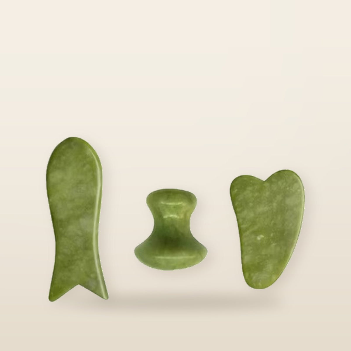 Ensemble de Planches Gua Sha en Jade Vert Naturel
