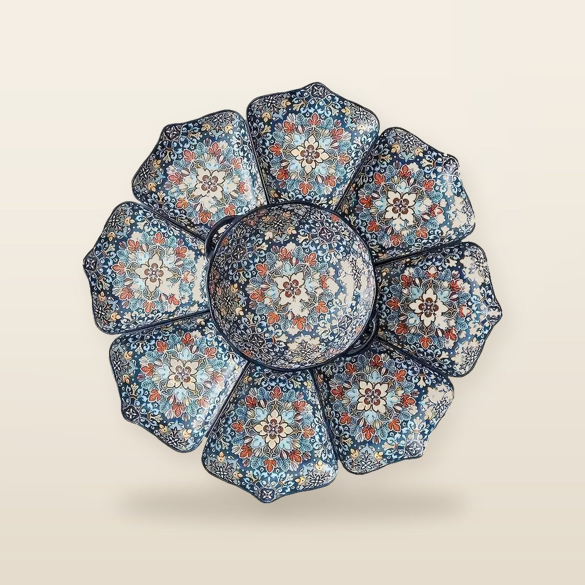 Ensemble de Plateaux et Bols en Céramique Style Bohème