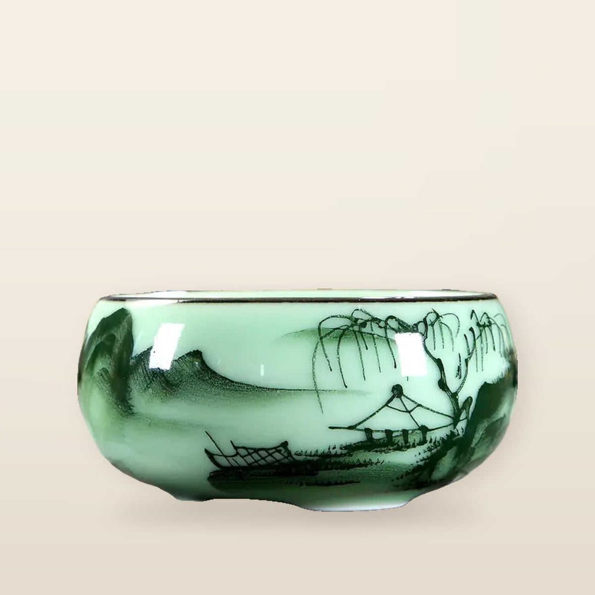 Ensemble de Tasses à Thé en Céramique – Édition Peinture de Paysage