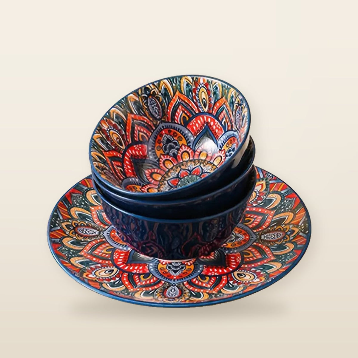 Ensemble de Vaisselle Bohème Élégance – 8 Pièces