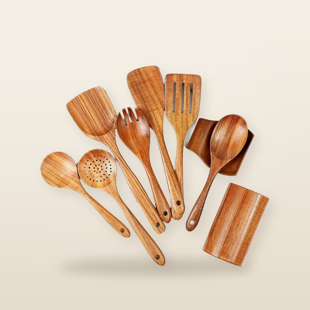 Ensemble d'ustensiles de Cuisine en Bois