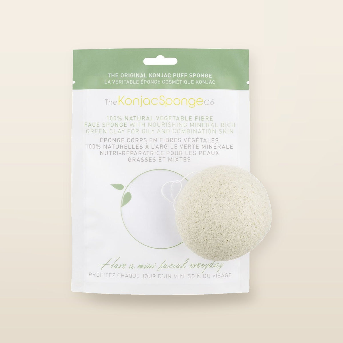 Konjac-Schwamm mit französischer grüner Tonerde