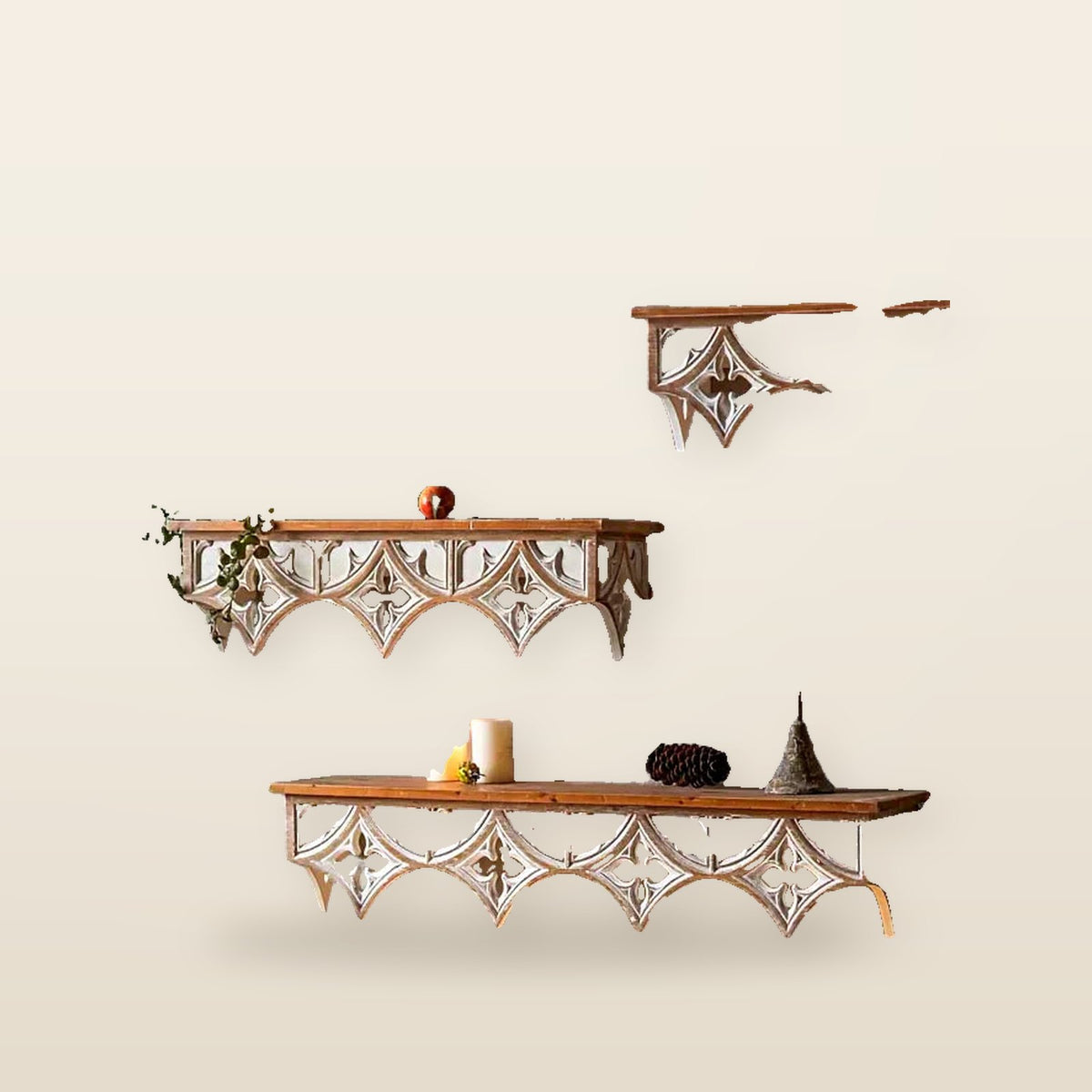 Étagère Murale Vintage en Bois
