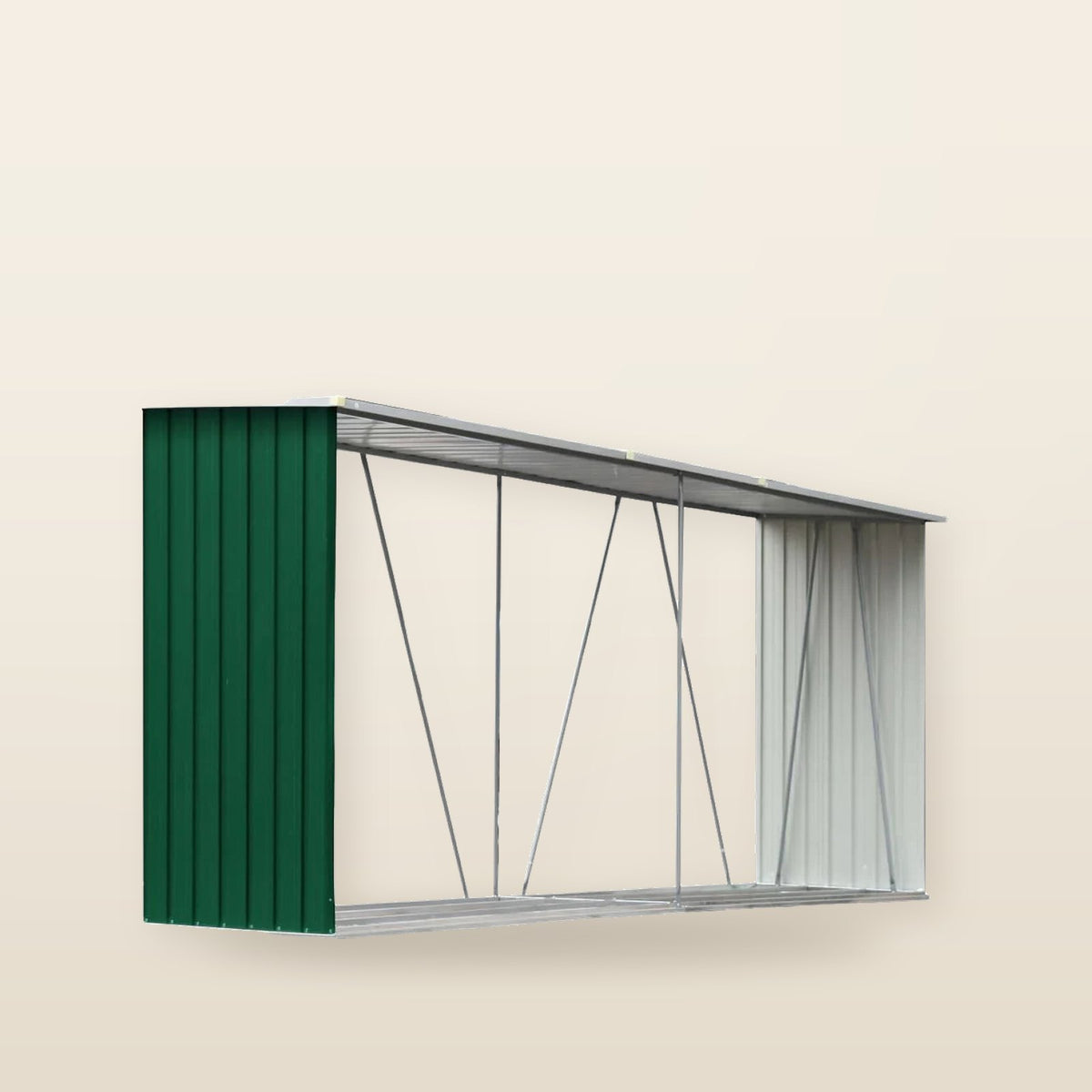 Abri de stockage à bois galvanisé 330 × 84 × 152 cm anthracite Vert