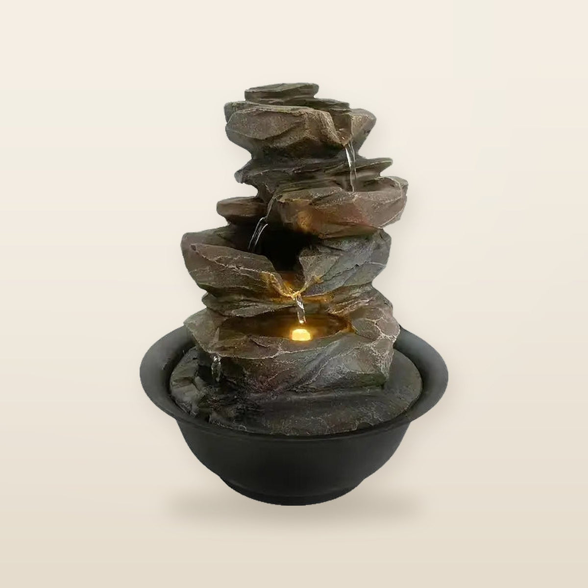 Fontaine de Table Zen avec Lumière LED – Élément Feng Shui pour Intérieur