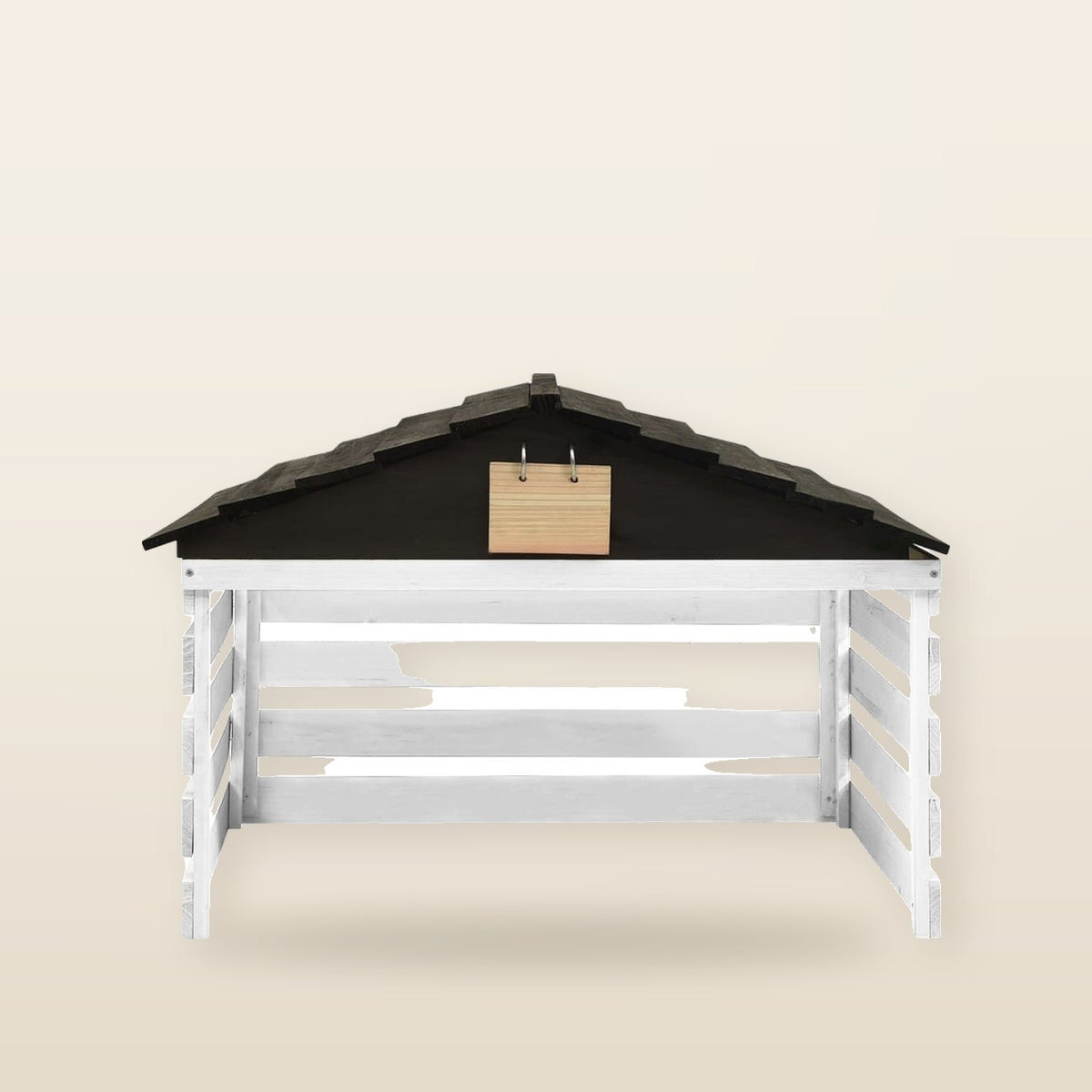 Garage pour Tondeuse Robot - Bois Massif, Protection UV Noir et Blanc