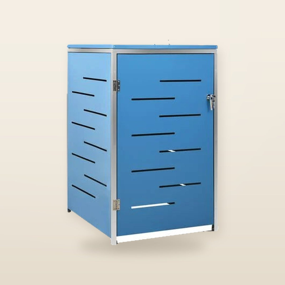 Abri pour poubelle inox 69 × 77,5 × 112,5 cm avec verrou Bleu