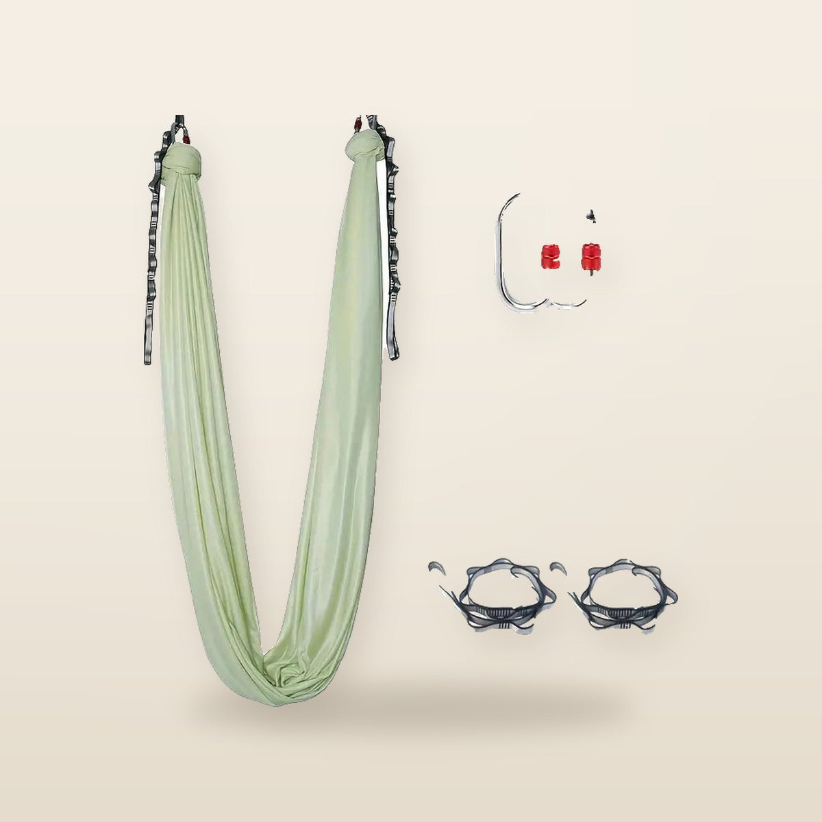 Hamac de Yoga Aérien 5 m – Balançoire Suspendue avec Boucles & Chaîne