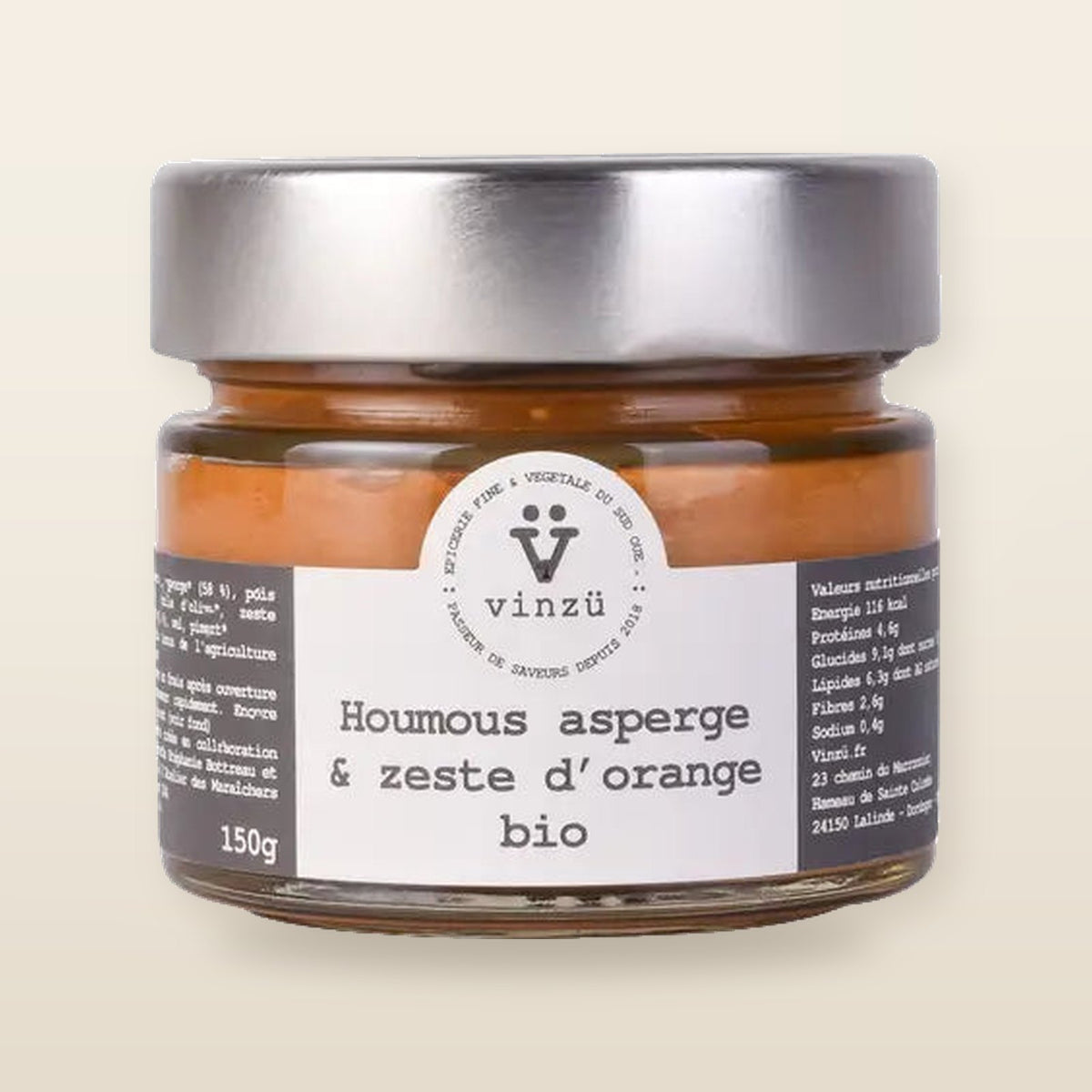 Houmous asperge et zeste d'orange bio