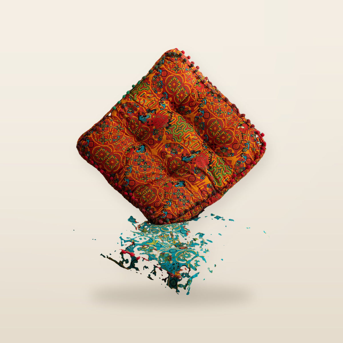 Coussin de Siège Carré Imprimé Portatif