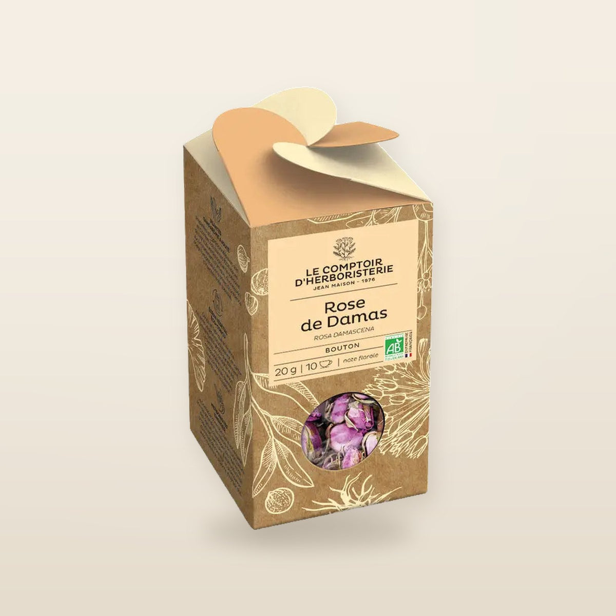 Organic Damascus Rose Infusion Bud 20g – A Floral Infusion with Soothing Virtues 