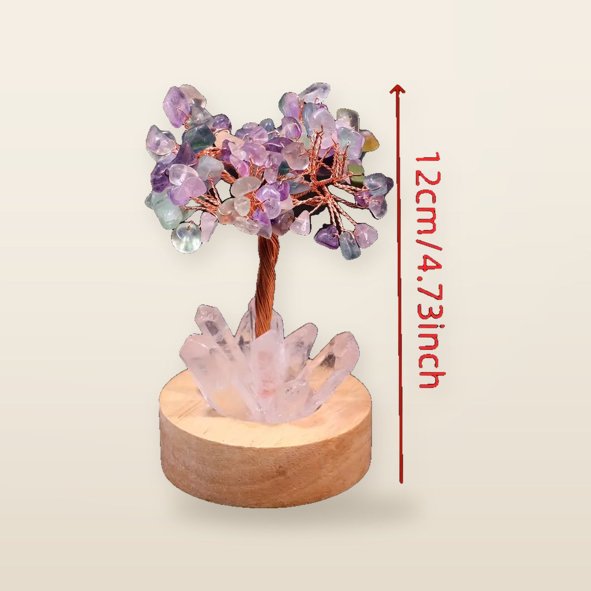 Arbre décoratif en cristal avec base LED