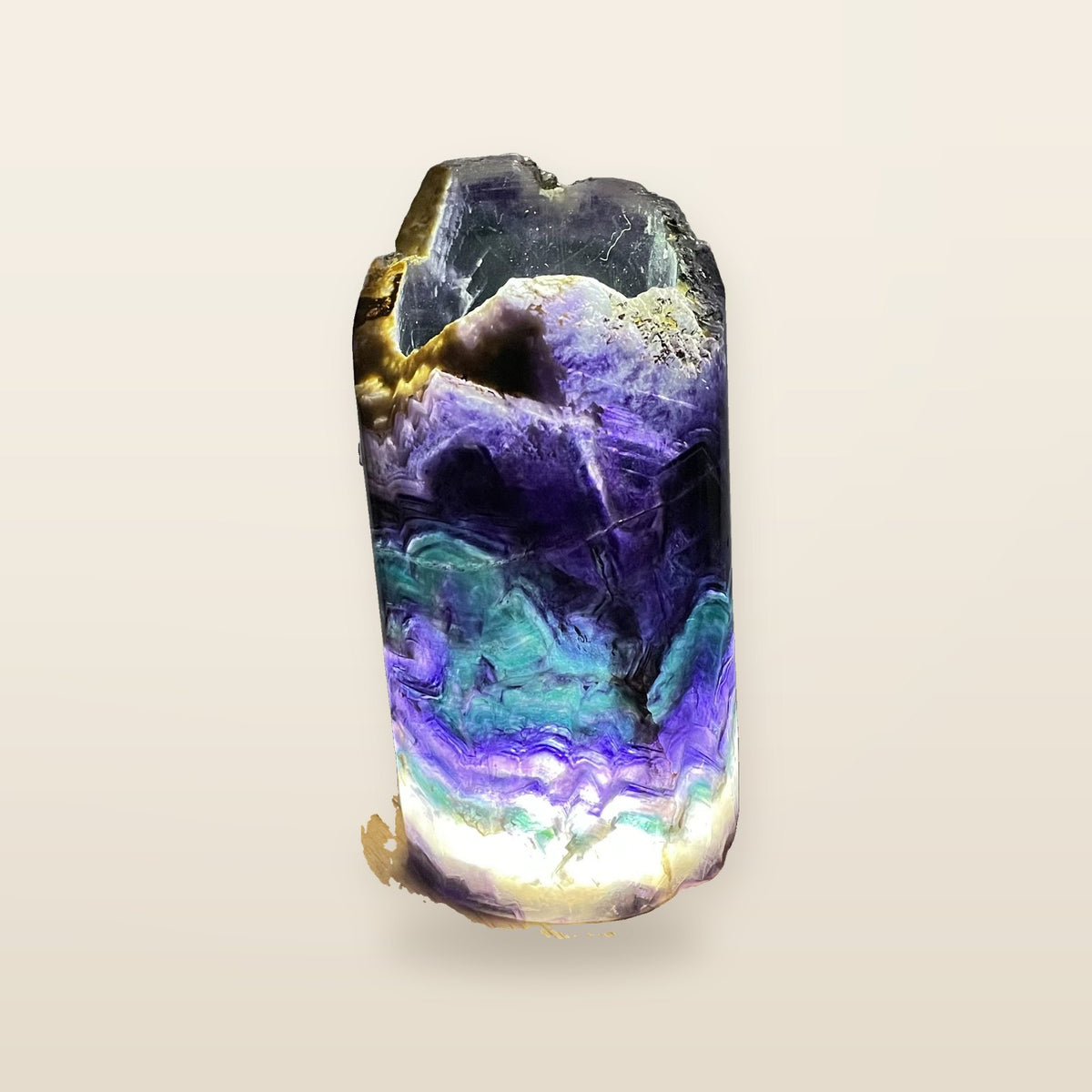 Lampe en Fluorite Arc-en-ciel Naturelle