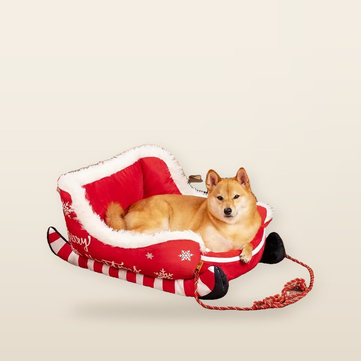 Lit de Chien en Peluche de Noël – Confort Douillet & Esprit Festif