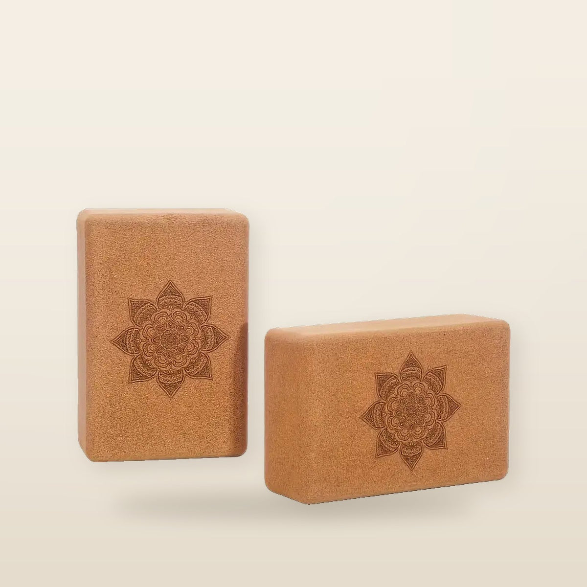 Lot de 2 Blocs de Yoga en Liège Naturel