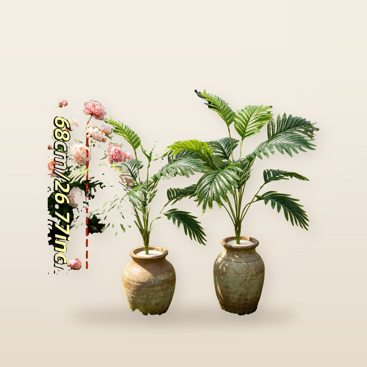 Lot de 2 grands arbustes artificiels pour jardin et terrasse